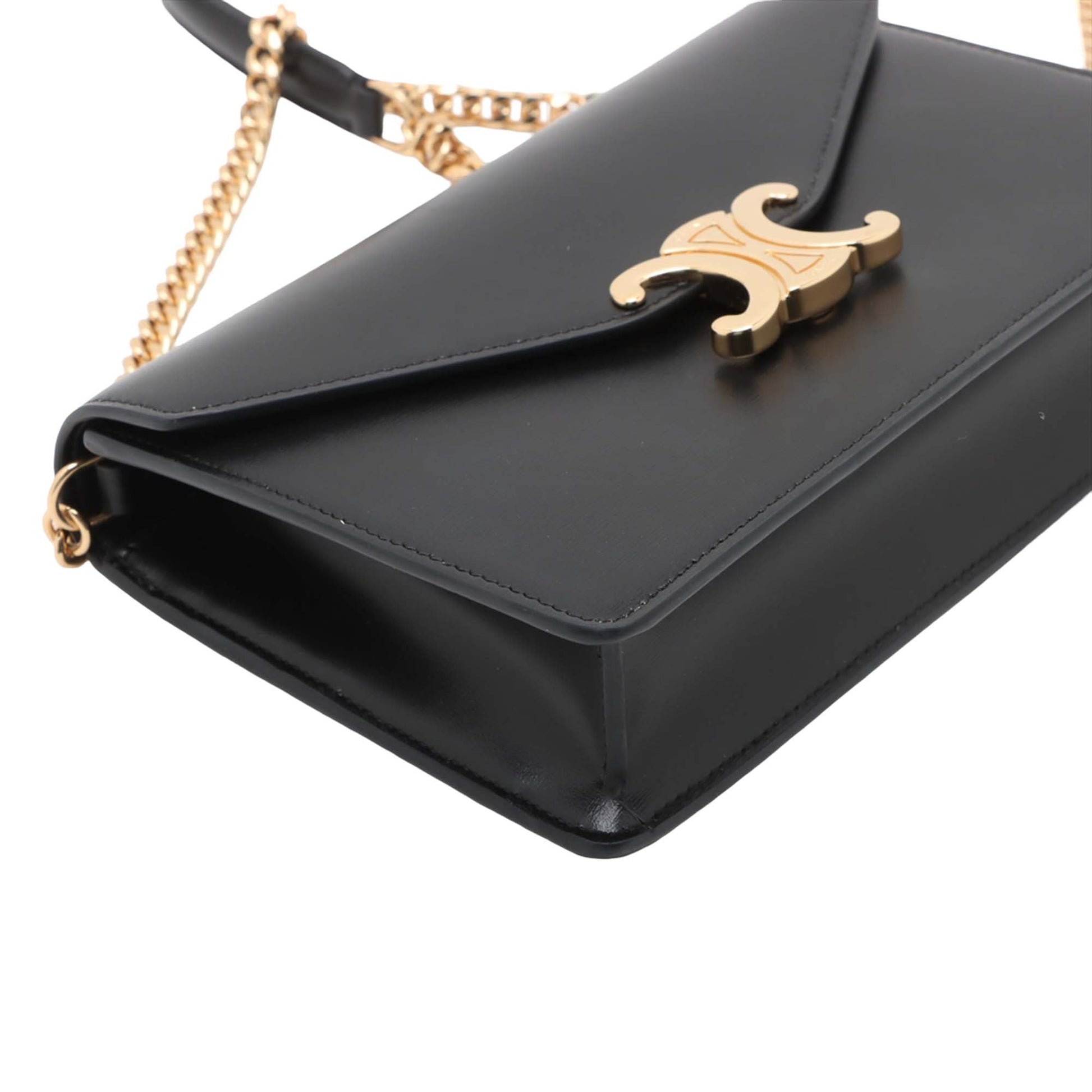Celine Shiny Calfskin Triomphe Margo Wallet on Chain