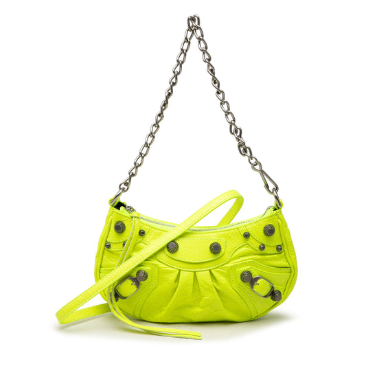 Balenciaga Mini Leather Motocross Le Cagole — Green