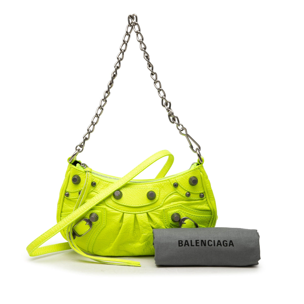 Balenciaga Mini Leather Motocross Le Cagole — Green