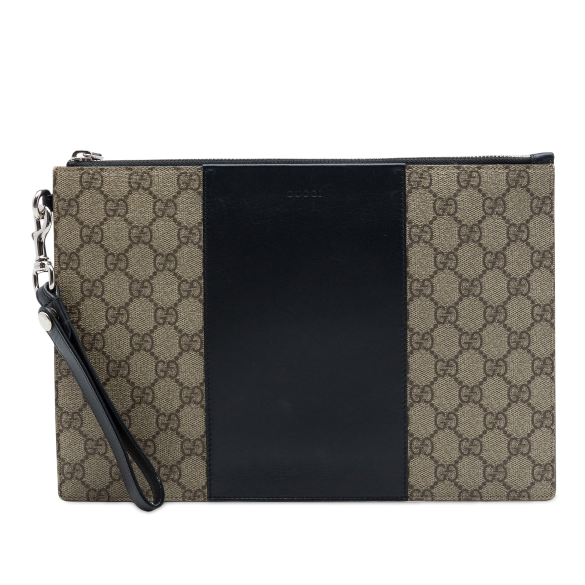 Gucci GG Supreme Wristlet Zip Pouch