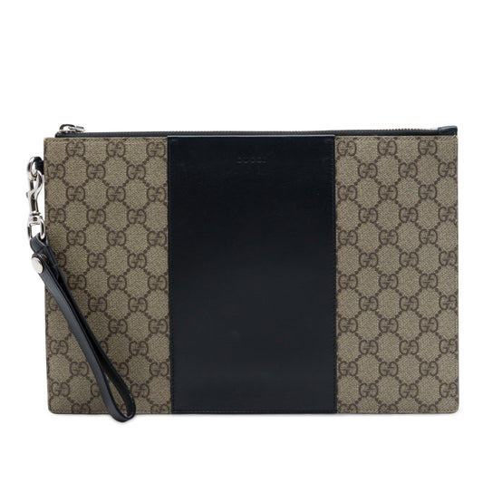 Gucci GG Supreme Wristlet Zip Pouch