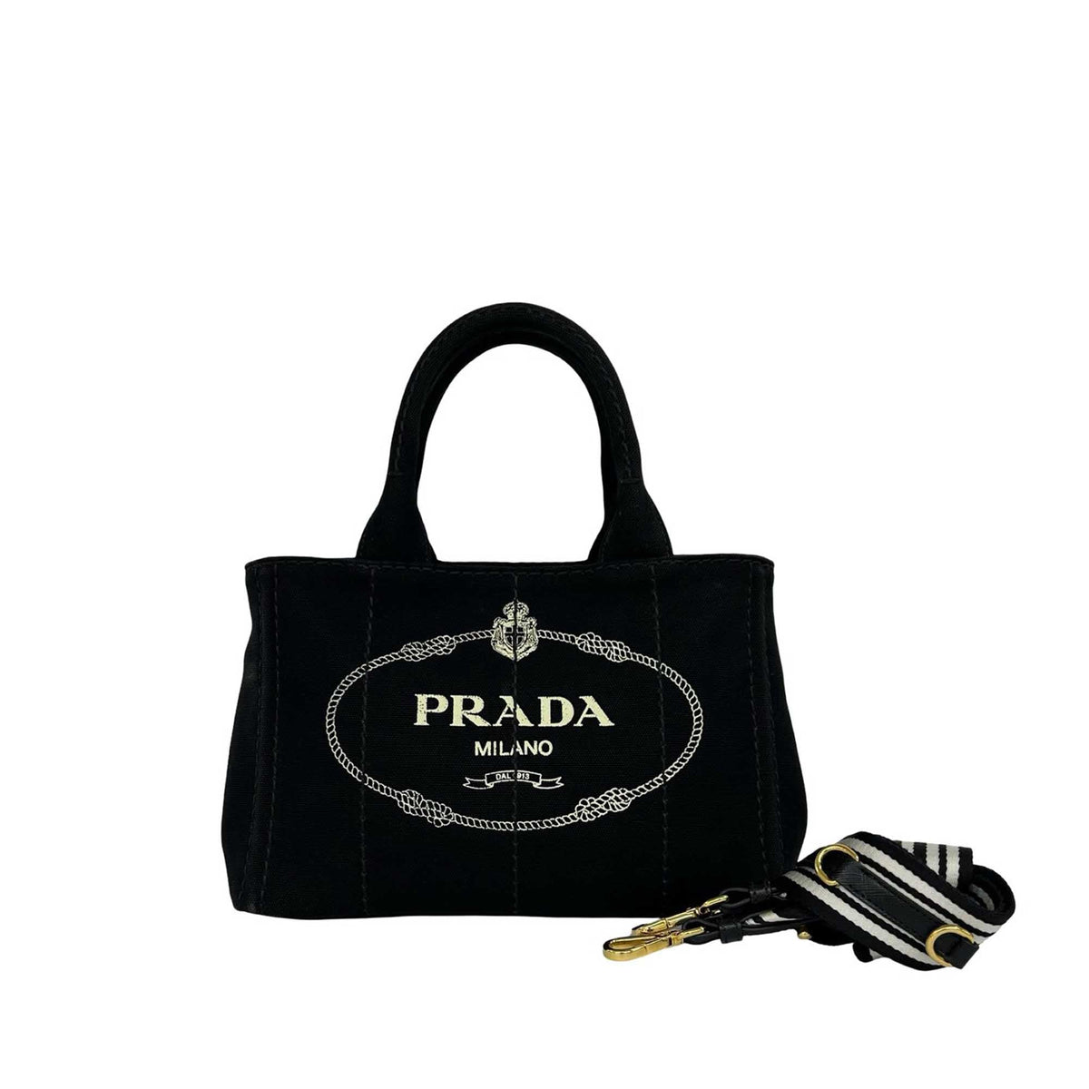 Prada Small Canvas Canapa Logo Tote