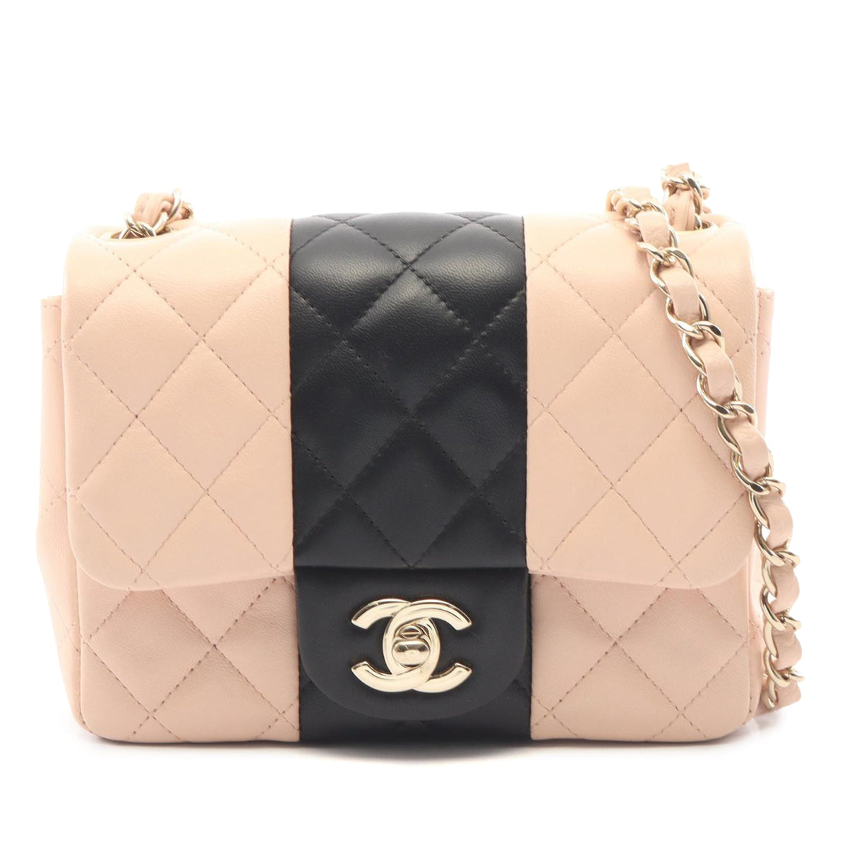 Chanel Mini Square Classic Bicolor Lambskin Single Flap