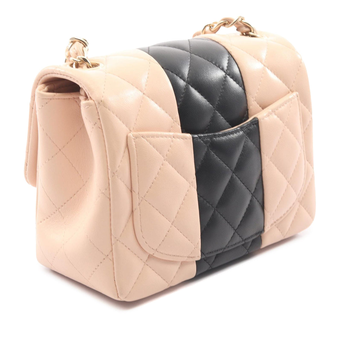 Chanel Mini Square Classic Bicolor Lambskin Single Flap