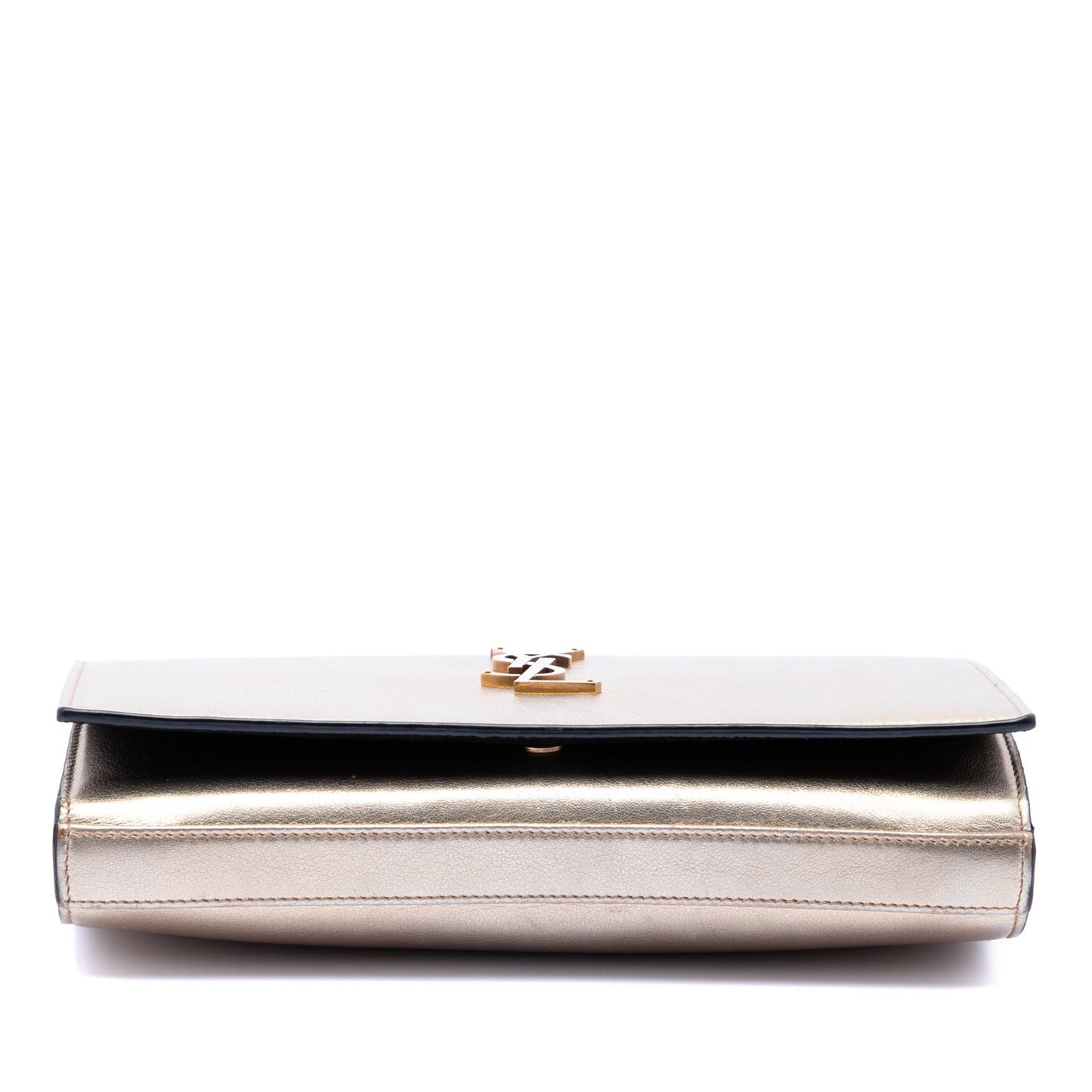 Saint Laurent Medium Metallic Calfskin Monogram Kate Crossbody