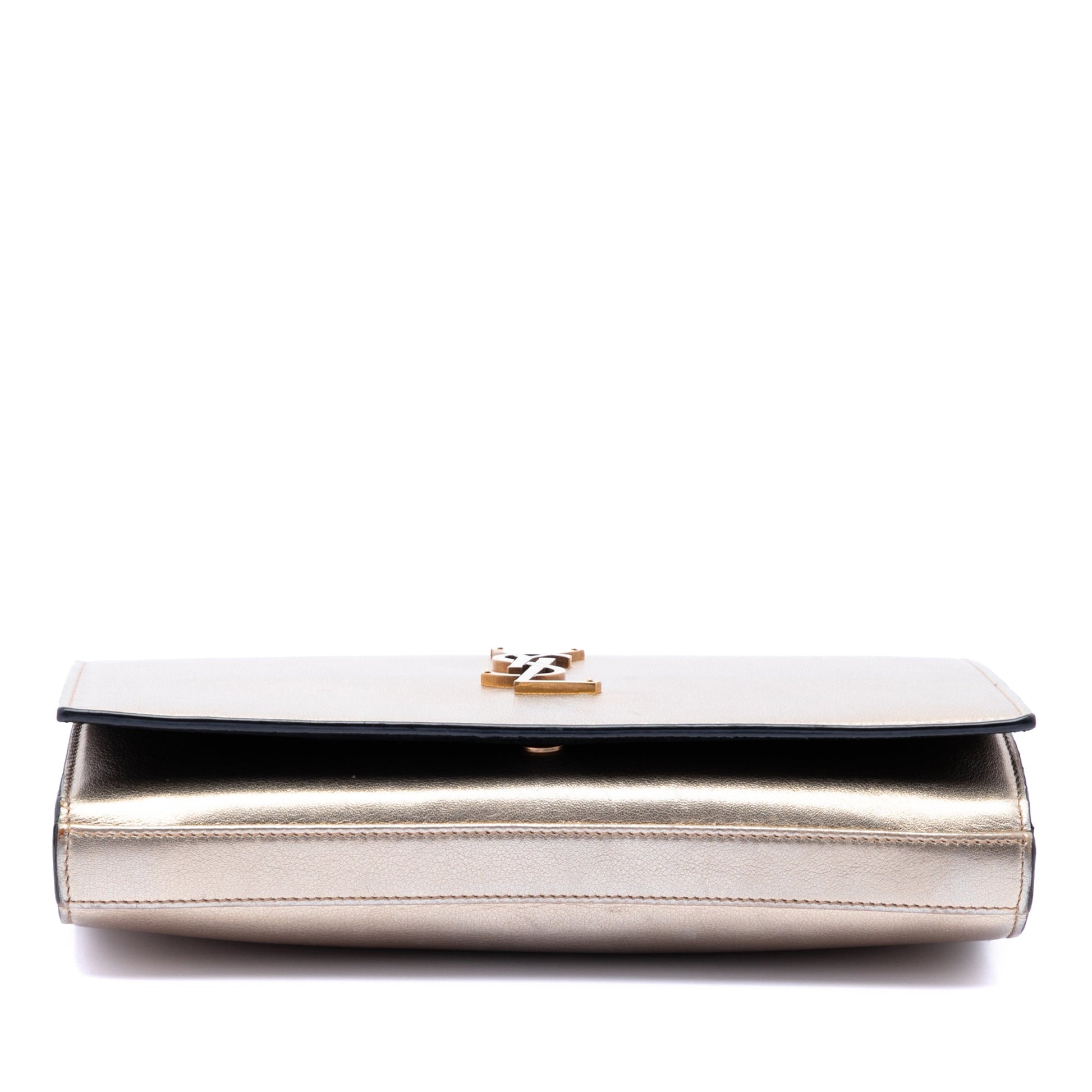 Saint Laurent Medium Metallic Calfskin Monogram Kate Crossbody