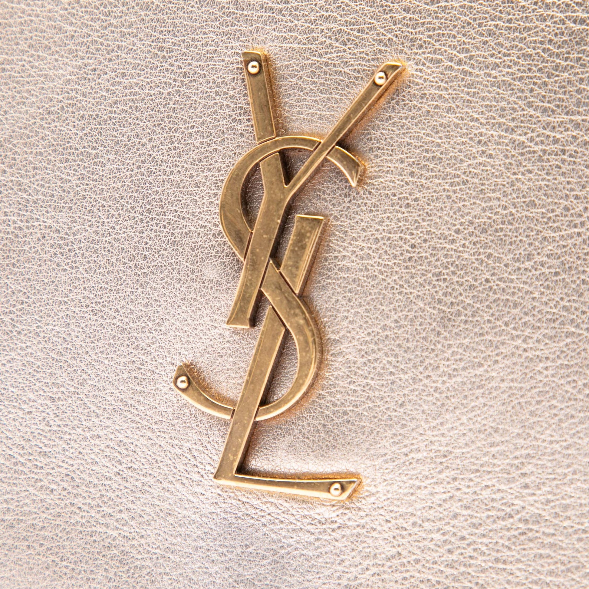 Saint Laurent Medium Metallic Calfskin Monogram Kate Crossbody