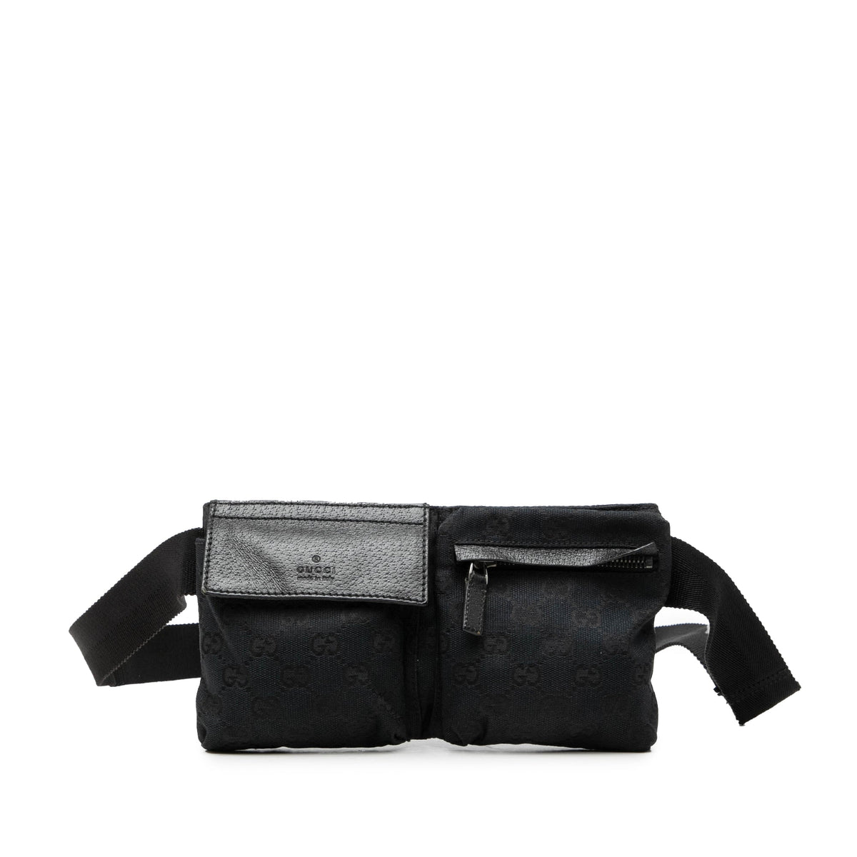 Gucci GG Canvas Double Pocket Belt Bag