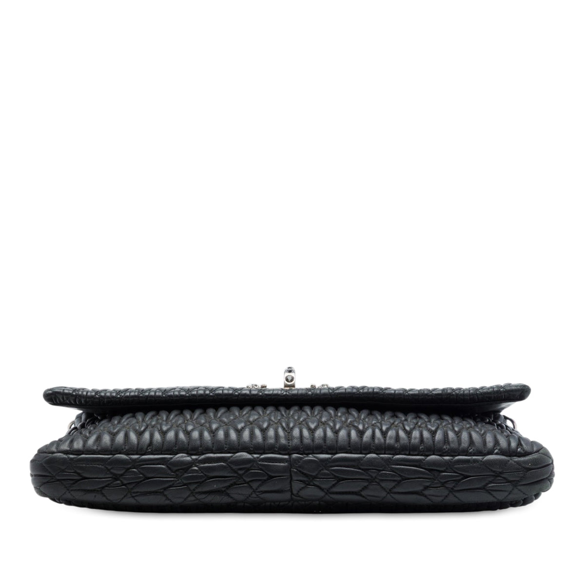 Miu Miu Matelasse Nappa Crystal Chain Satchel — Black