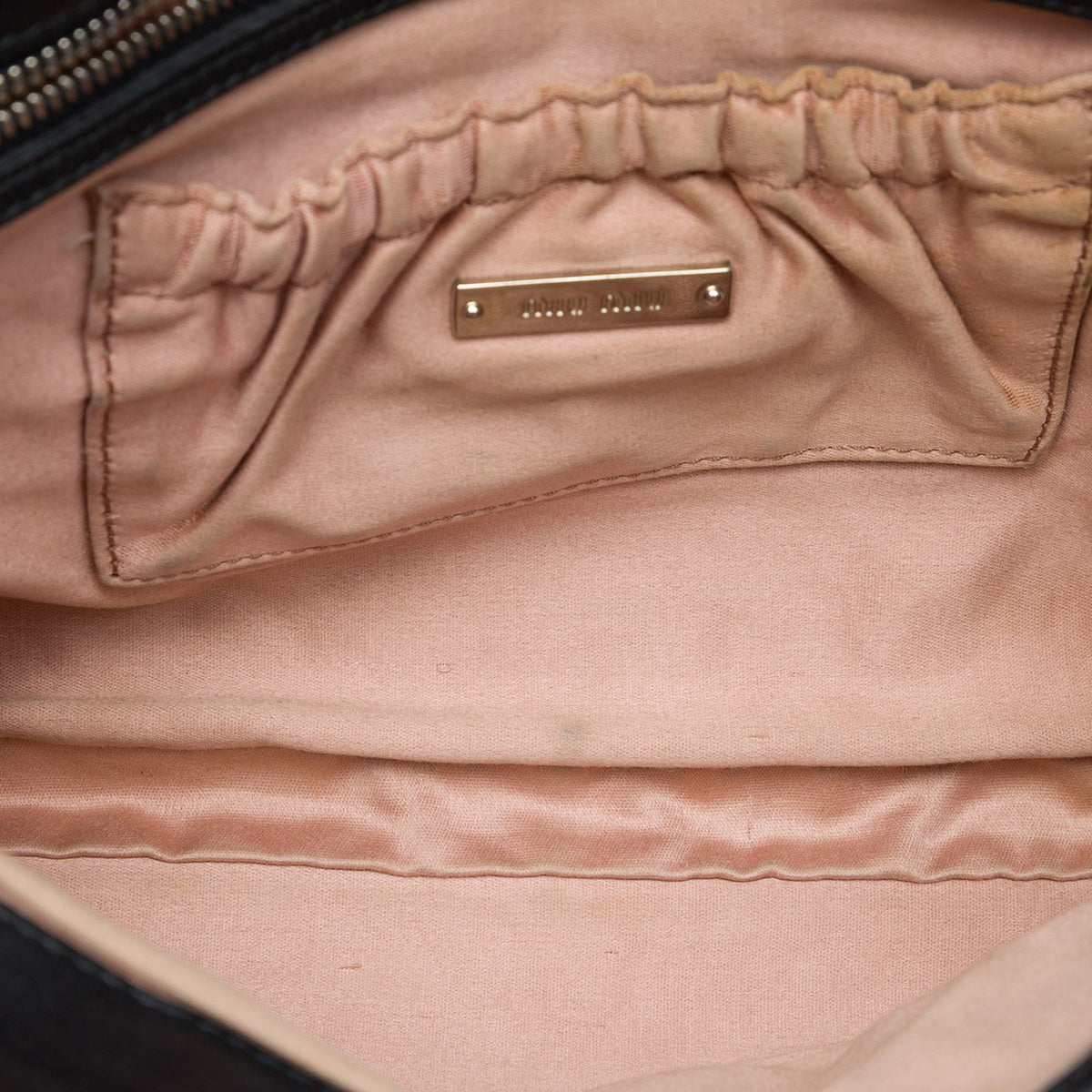 Miu Miu Matelasse Nappa Crystal Chain Satchel — Black
