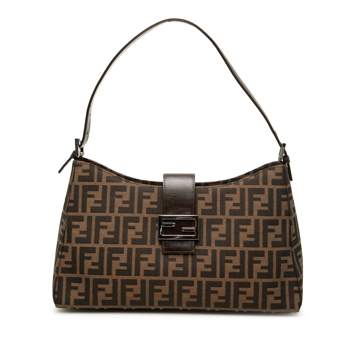 Fendi Zucca Canvas Shoulder Bag — Brown