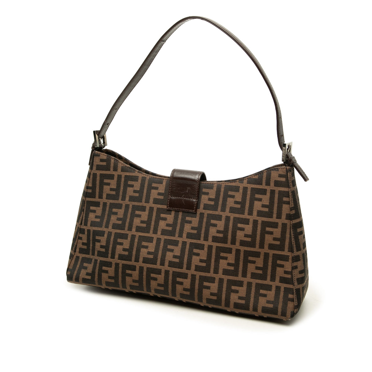 Fendi Zucca Canvas Shoulder Bag — Brown