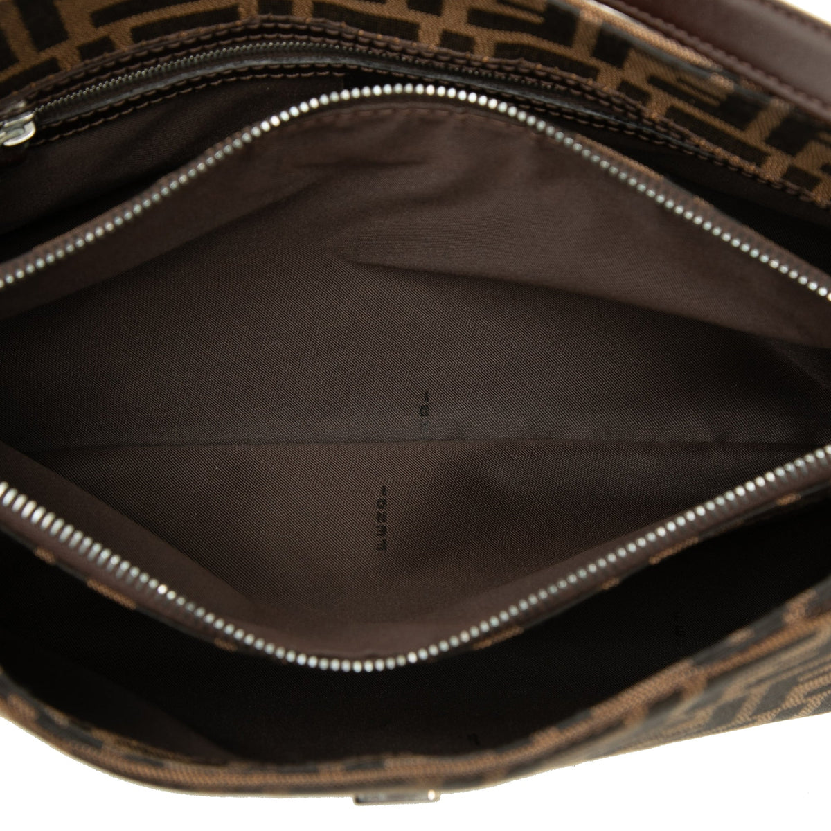 Fendi Zucca Canvas Shoulder Bag — Brown