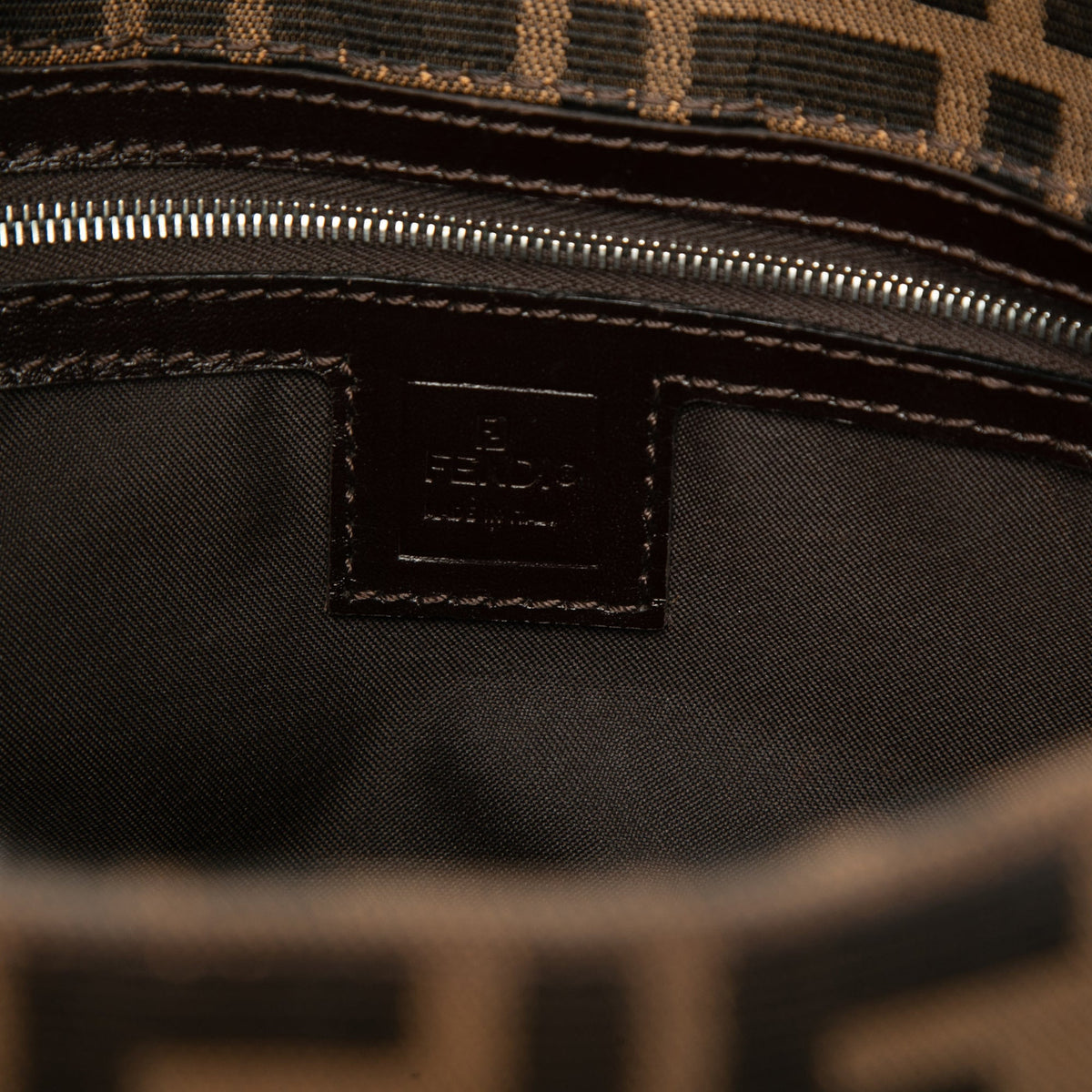 Fendi Zucca Canvas Shoulder Bag — Brown