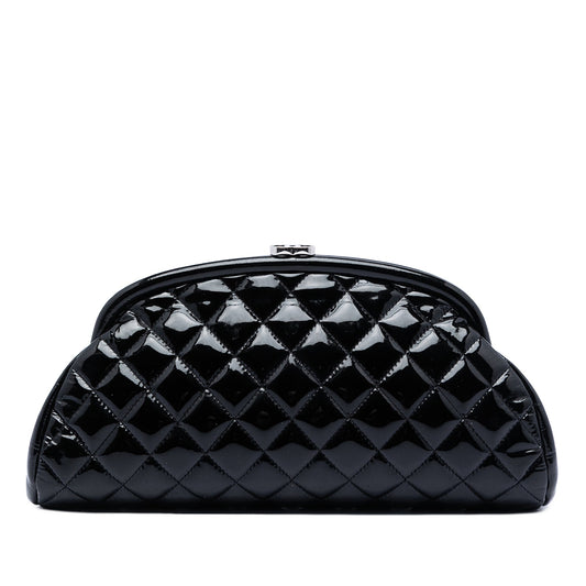 Chanel Quilted Patent Timeless Kiss Lock Clutch