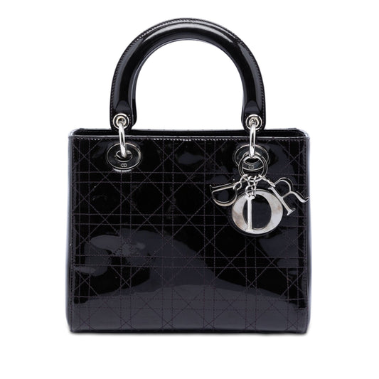 Dior Medium Patent Cannage Stitched Lady Dior