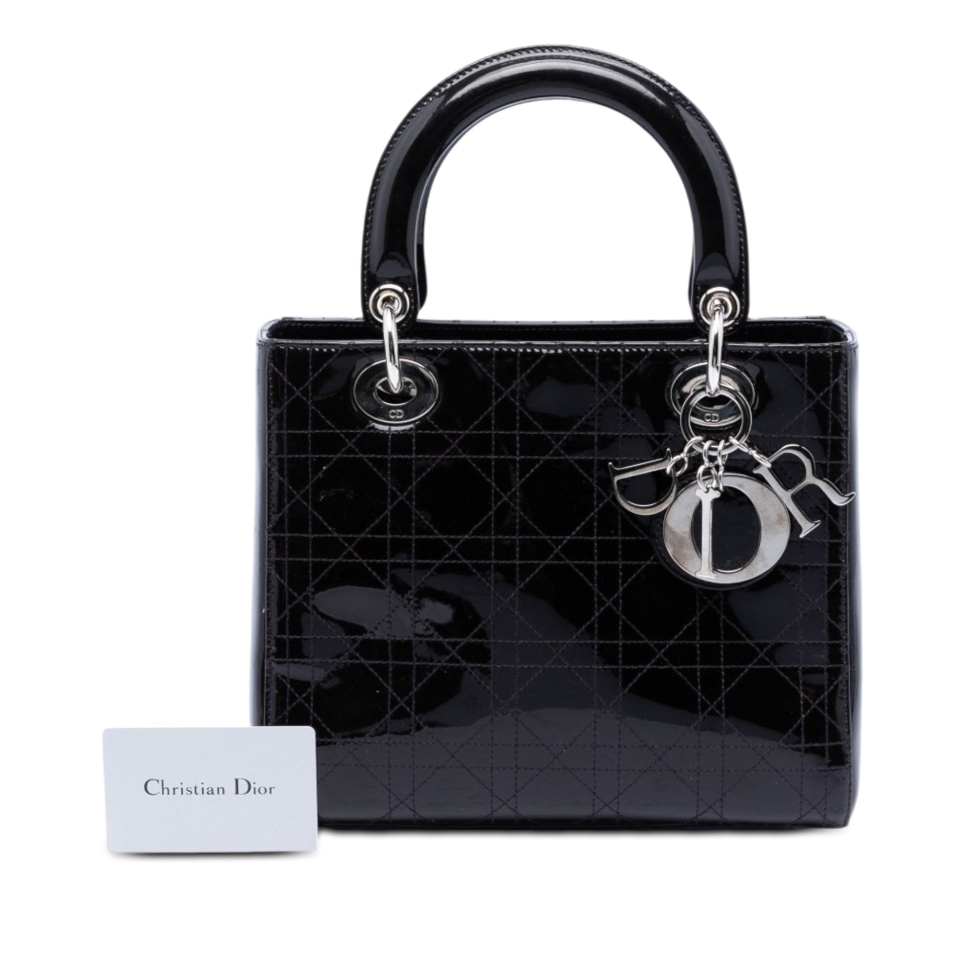 Dior Medium Patent Cannage Stitched Lady Dior