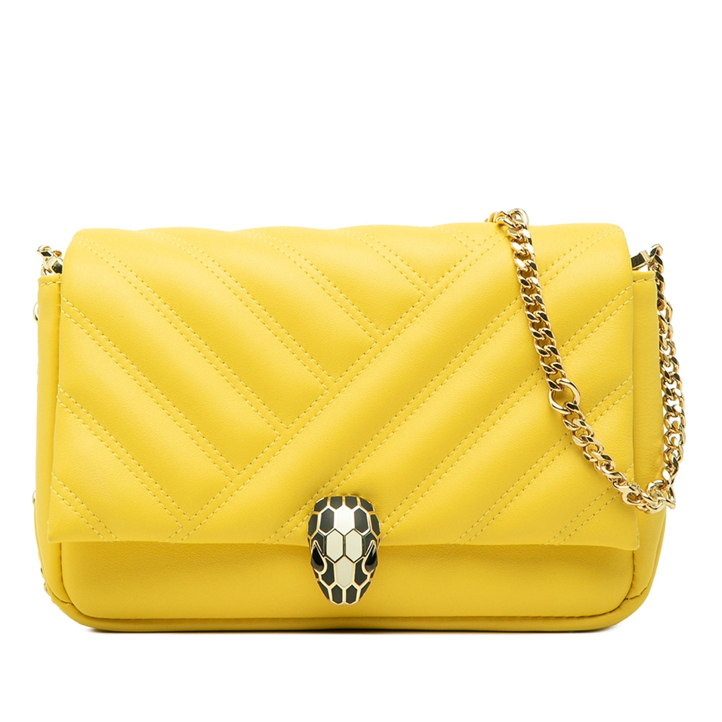 Bvlgari Leather Serpenti Cabochon Chain Crossbody