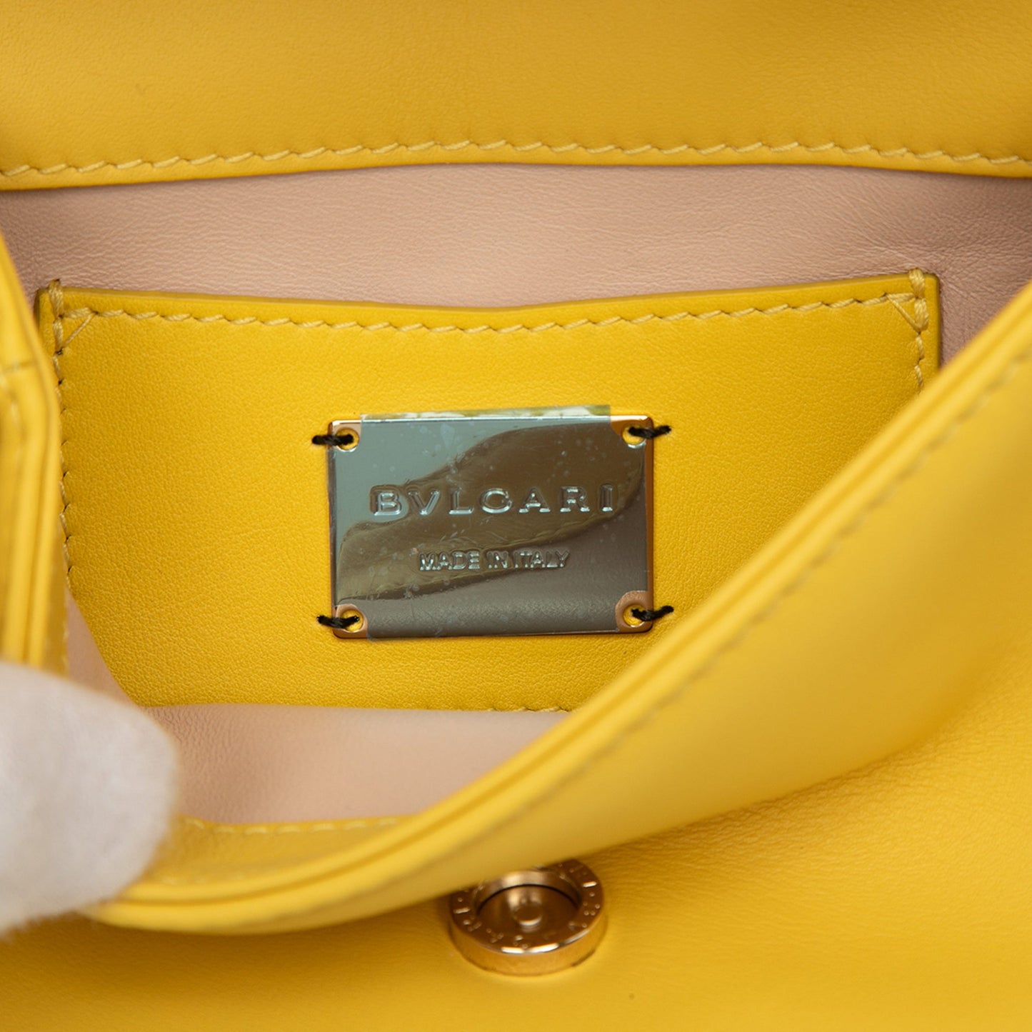 Bvlgari Leather Serpenti Cabochon Chain Crossbody
