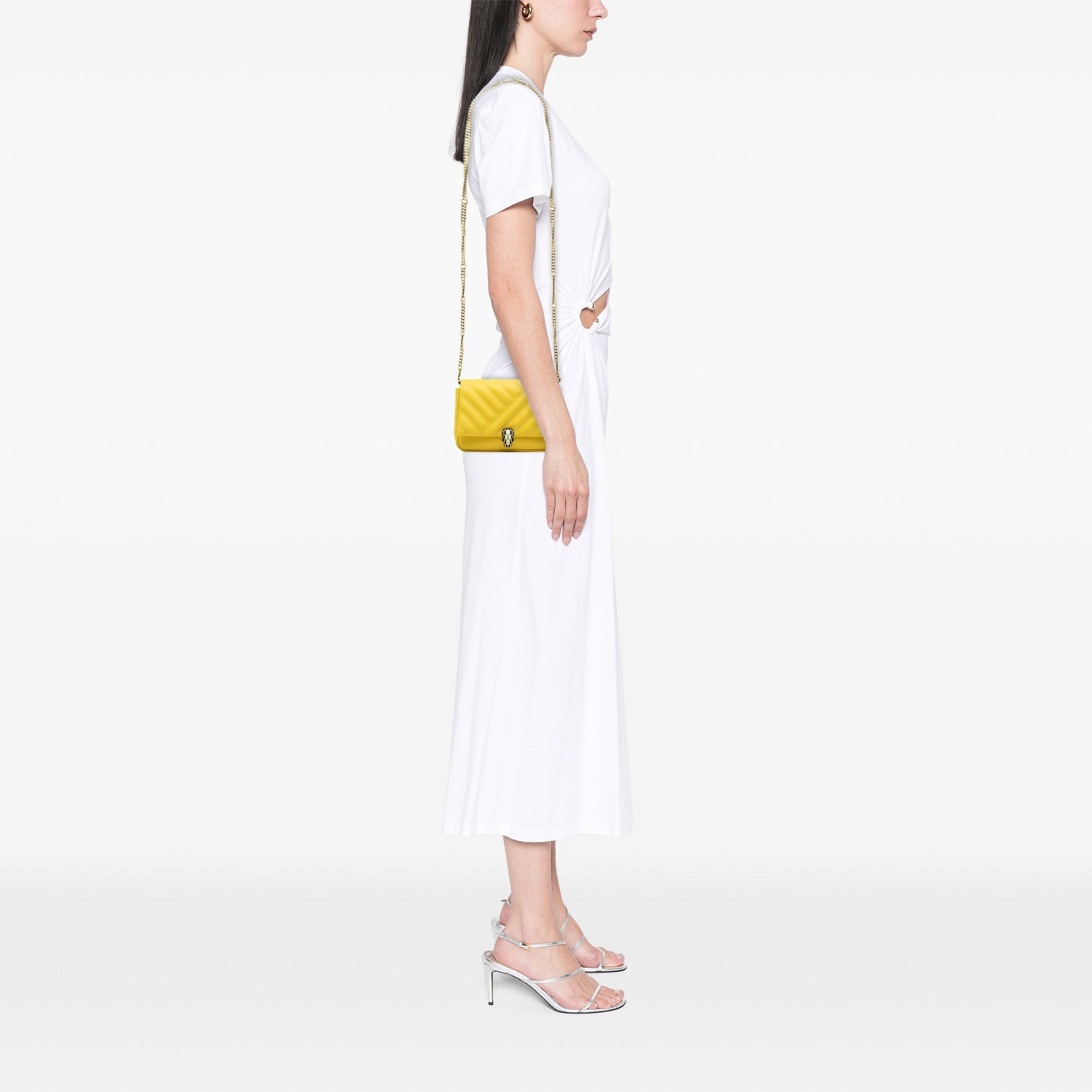 Bvlgari Leather Serpenti Cabochon Chain Crossbody