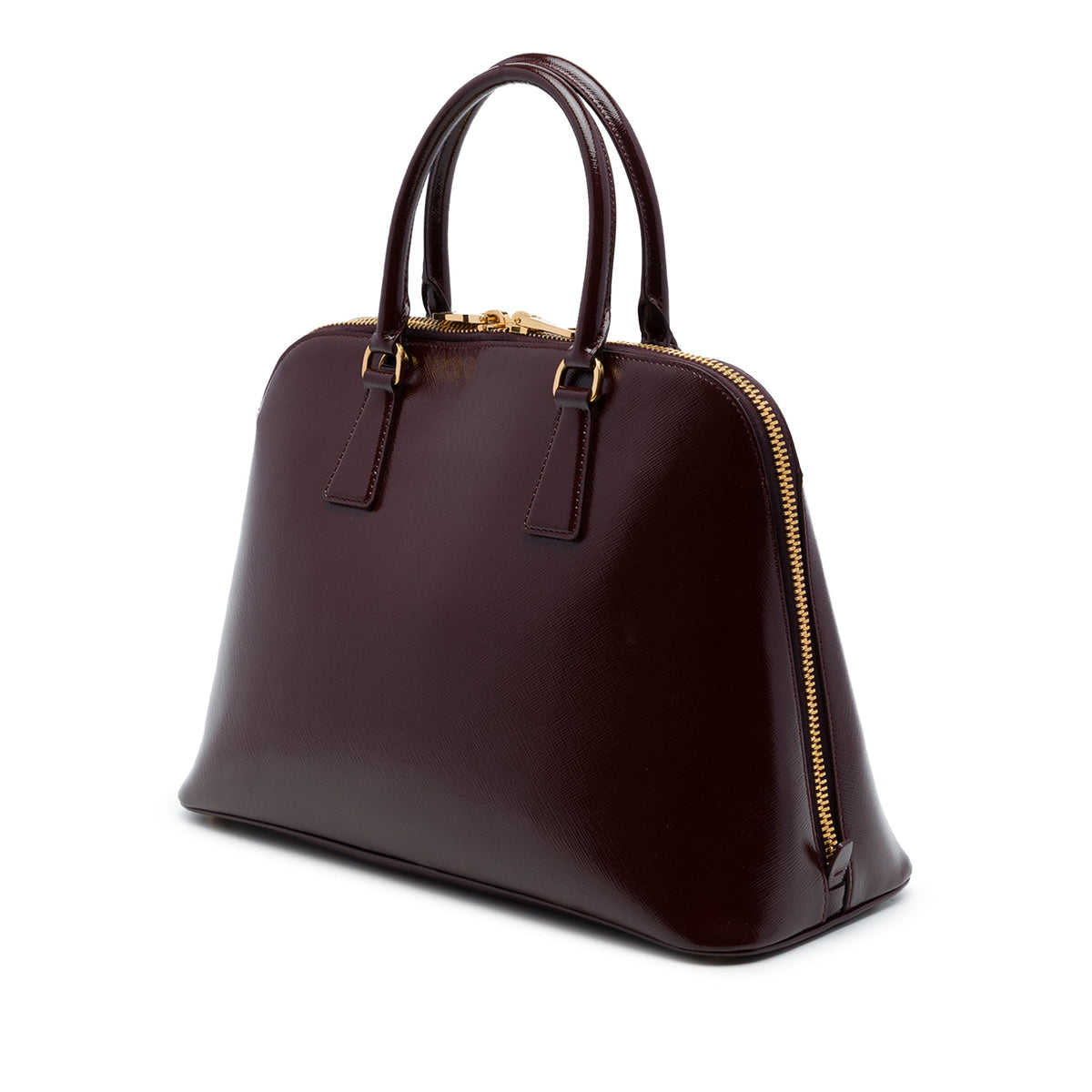 Prada Large Saffiano Vernice Promenade Satchel — Red