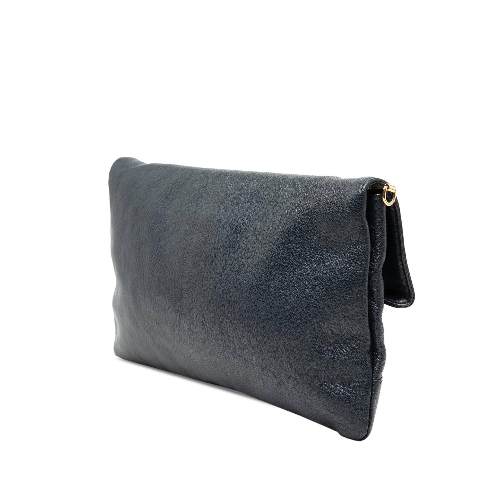 Balenciaga Chevre Motocross Classic Metallic Edge Envelope Clutch with Strap