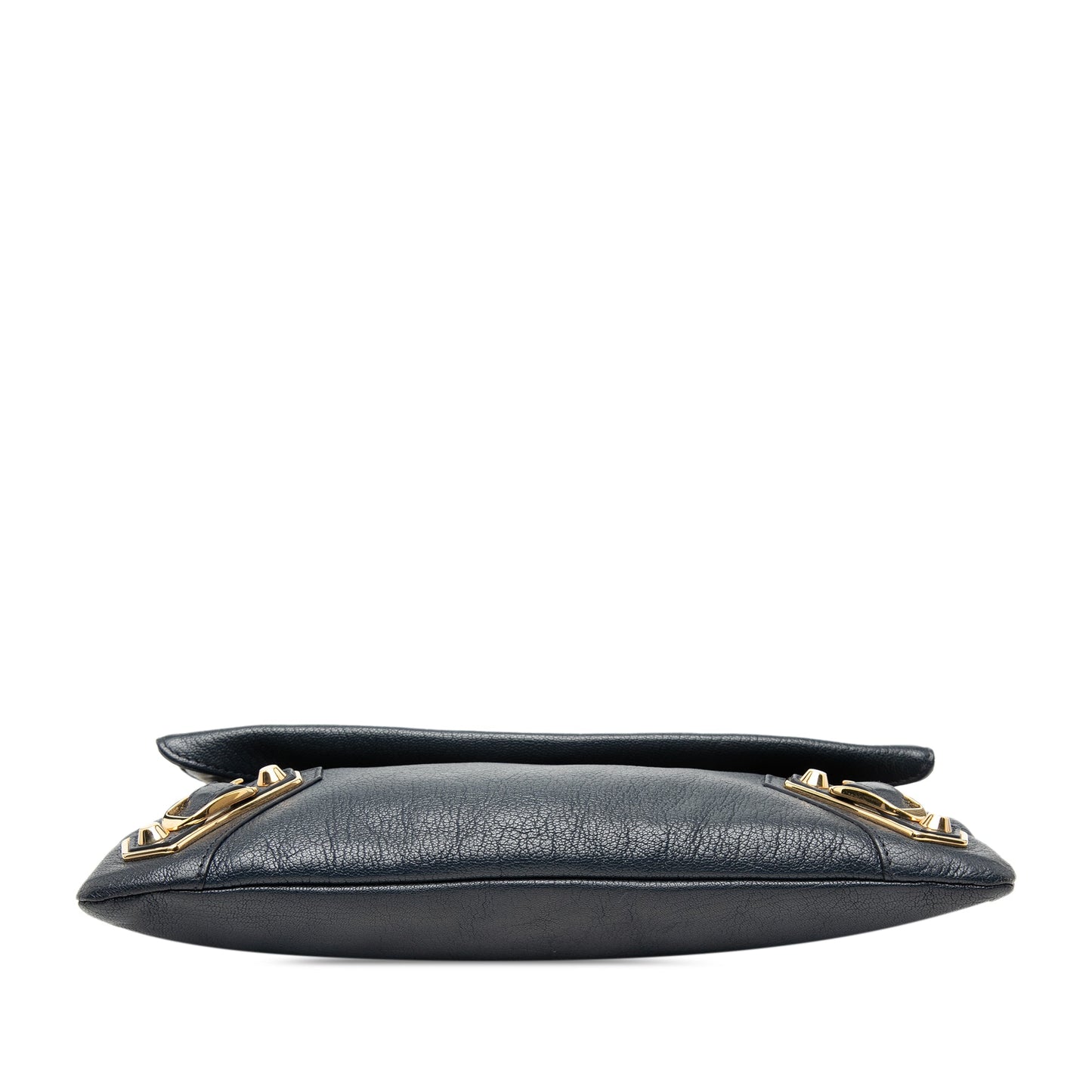 Balenciaga Chevre Motocross Classic Metallic Edge Envelope Clutch with Strap