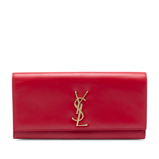 Saint Laurent Smooth Calfskin Monogram Cassandre Clutch