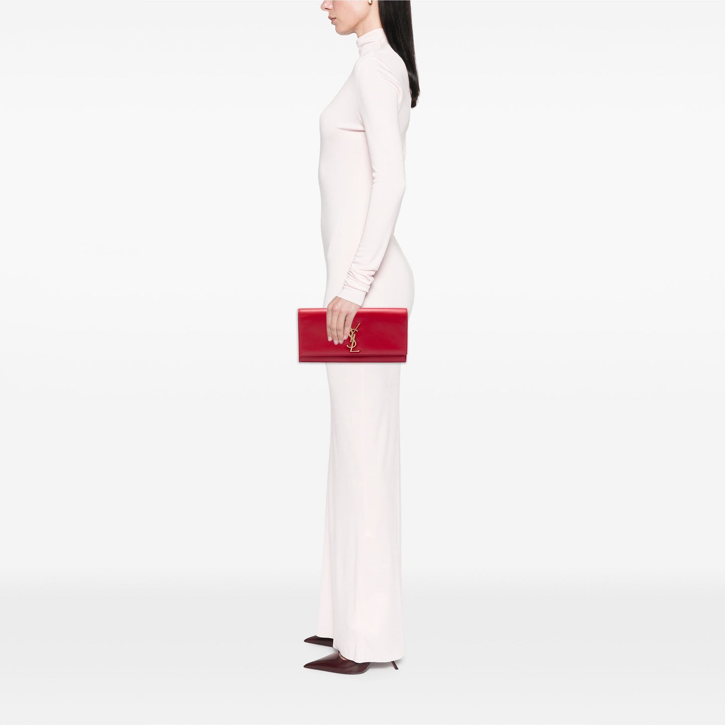 Saint Laurent Smooth Calfskin Monogram Cassandre Clutch