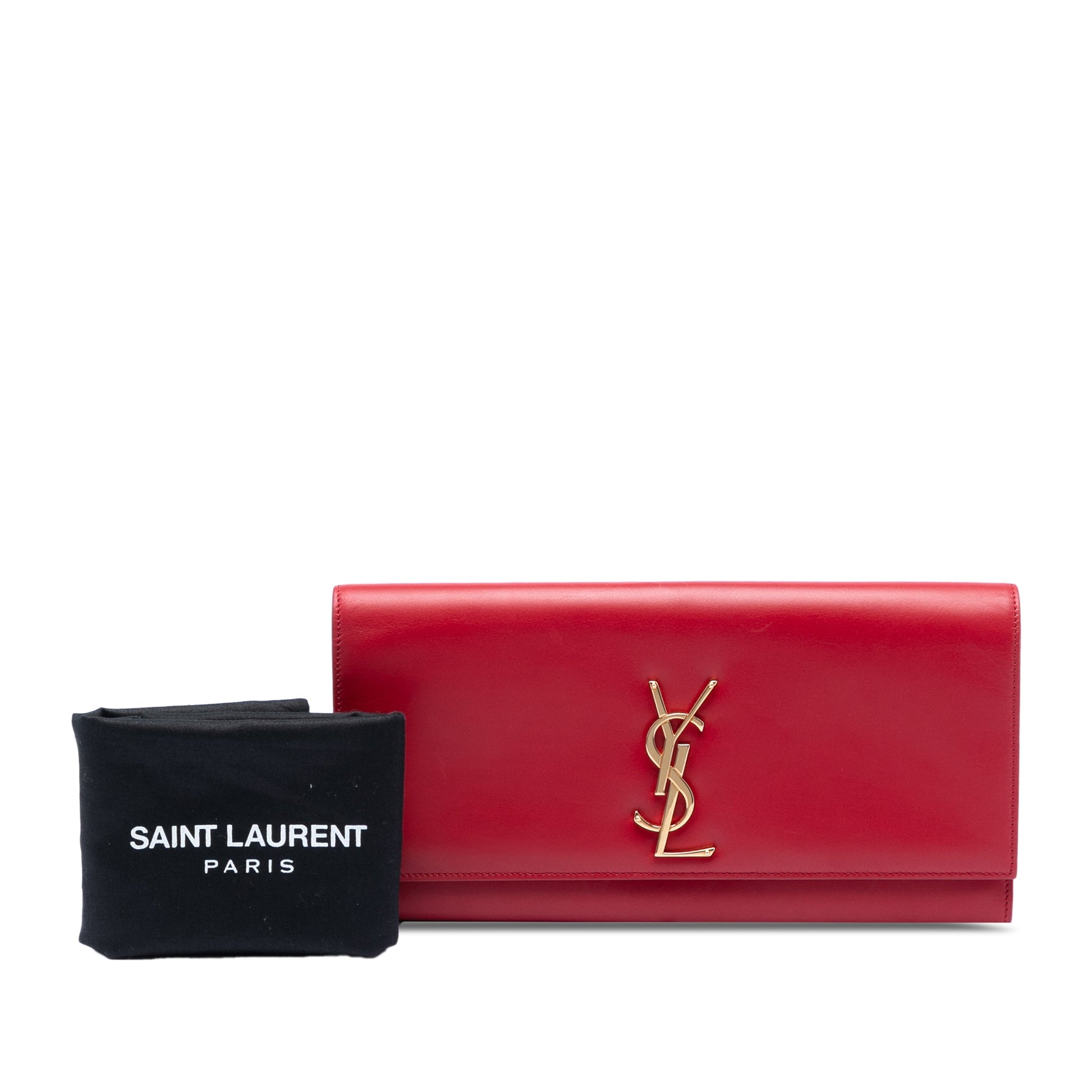 Saint Laurent Smooth Calfskin Monogram Cassandre Clutch
