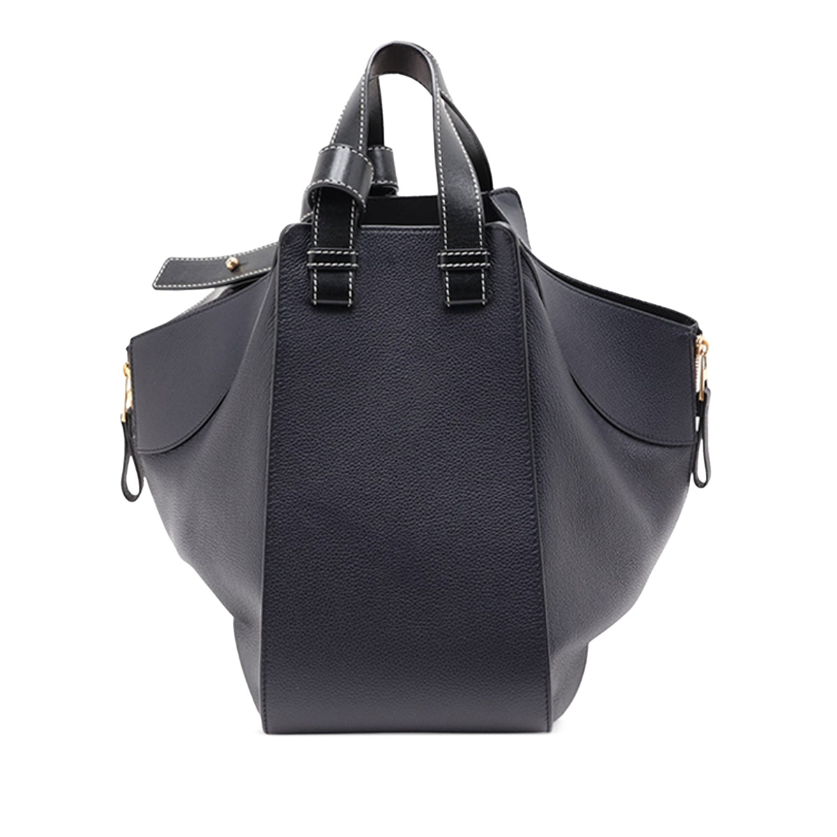 LOEWE Medium Leather Hammock Satchel — Black