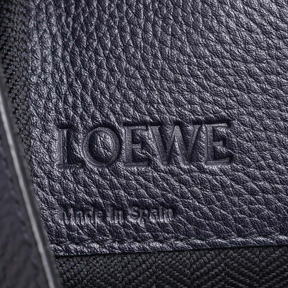 LOEWE Medium Leather Hammock Satchel — Black