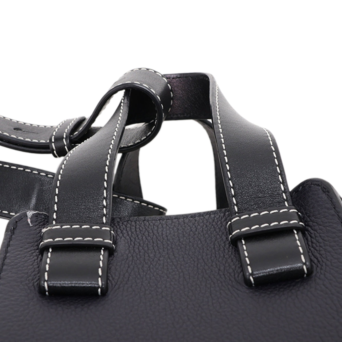 LOEWE Medium Leather Hammock Satchel — Black