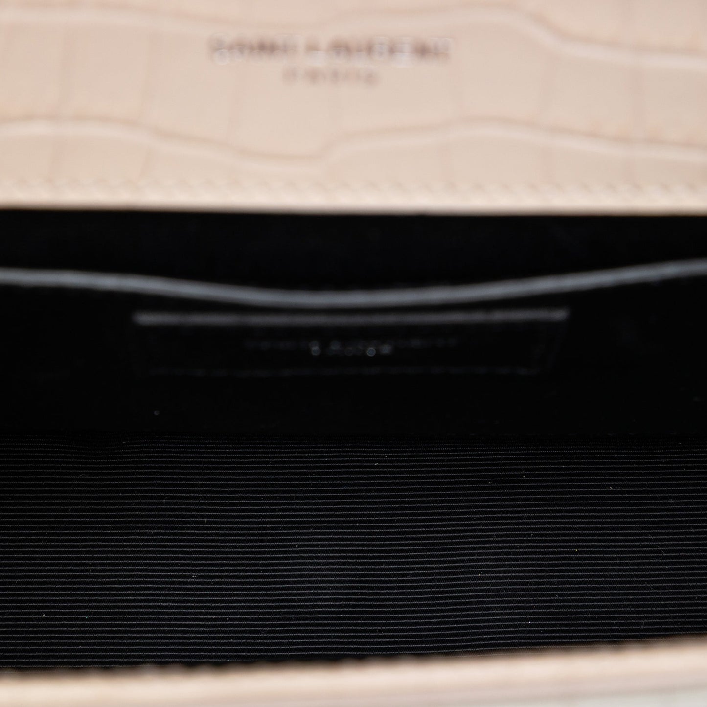 Saint Laurent Medium Croc Embossed Leather Monogram Kate Tassel Crossbody
