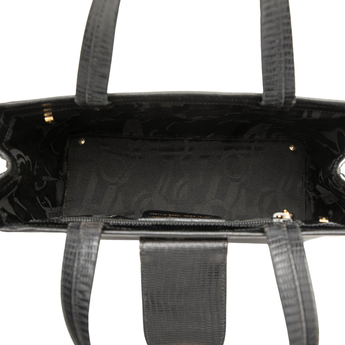 Ferragamo Lizard Embossed Leather Satchel