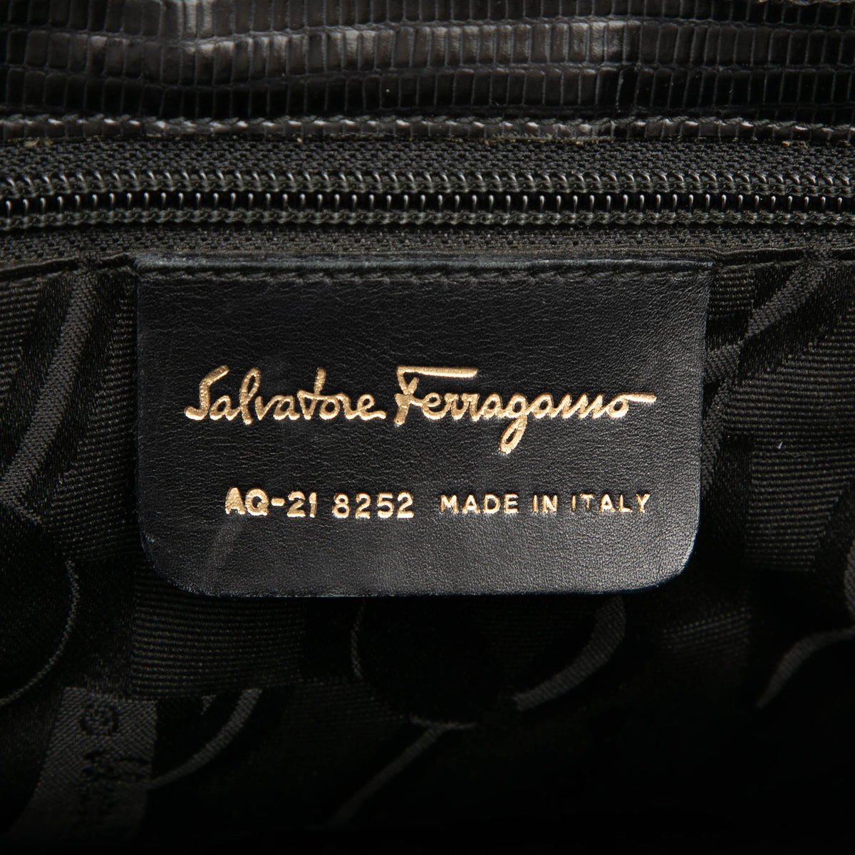 Ferragamo Lizard Embossed Leather Satchel