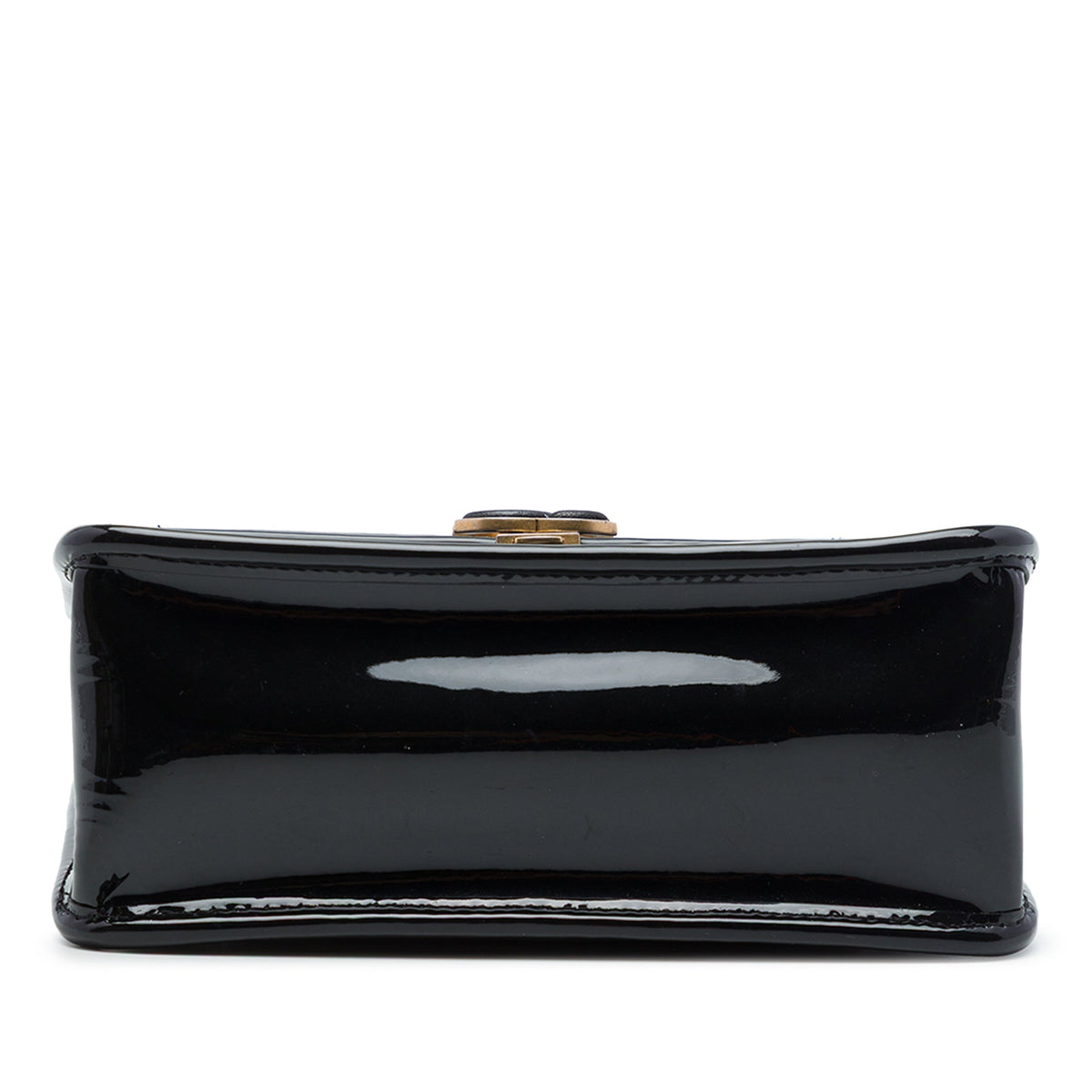 Chanel Mini Quilted Patent Graphic Catch Flap — Black