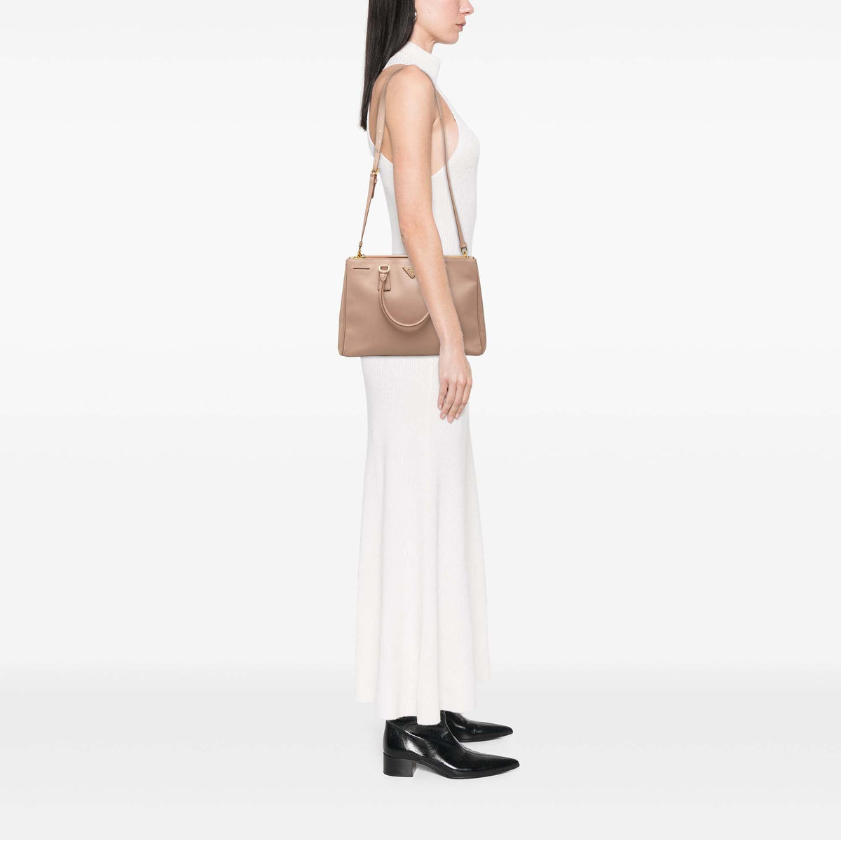Prada Medium Saffiano Lux Galleria Double Zip Satchel