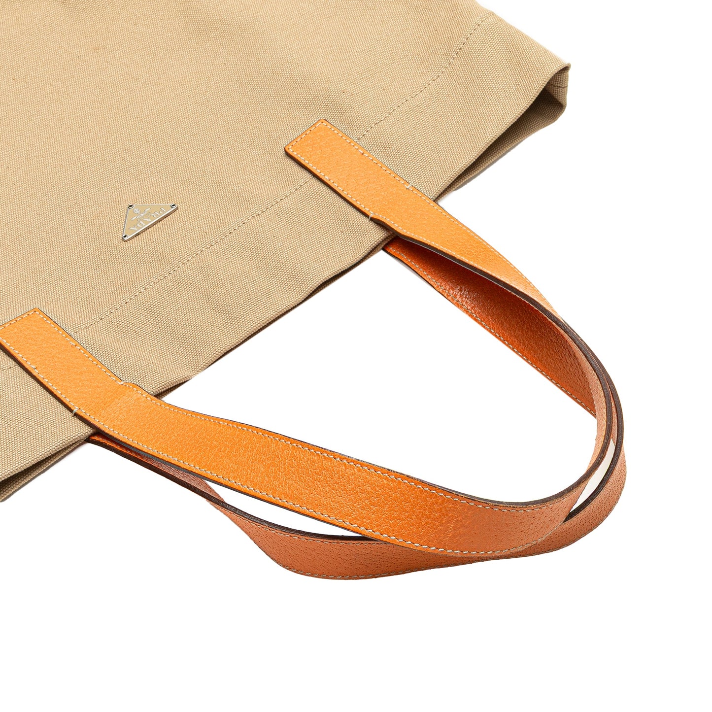 Prada Cinghiale Trimmed Canapa Tote