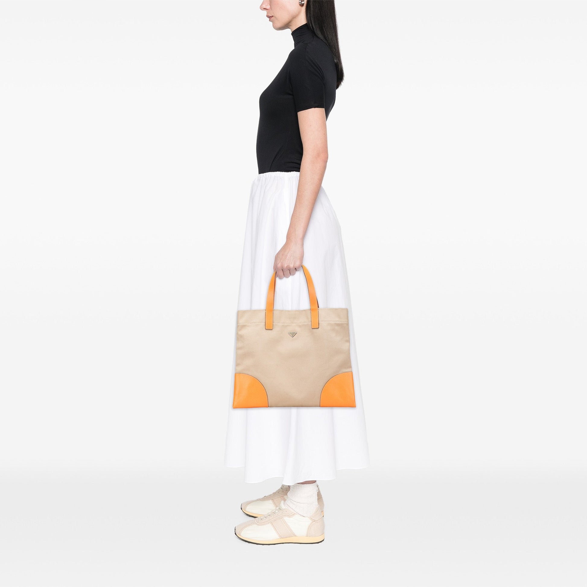 Prada Cinghiale Trimmed Canapa Tote