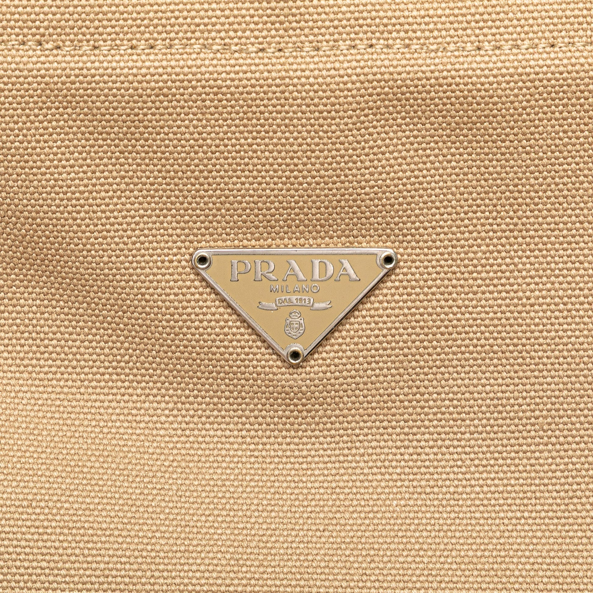 Prada Cinghiale Trimmed Canapa Tote