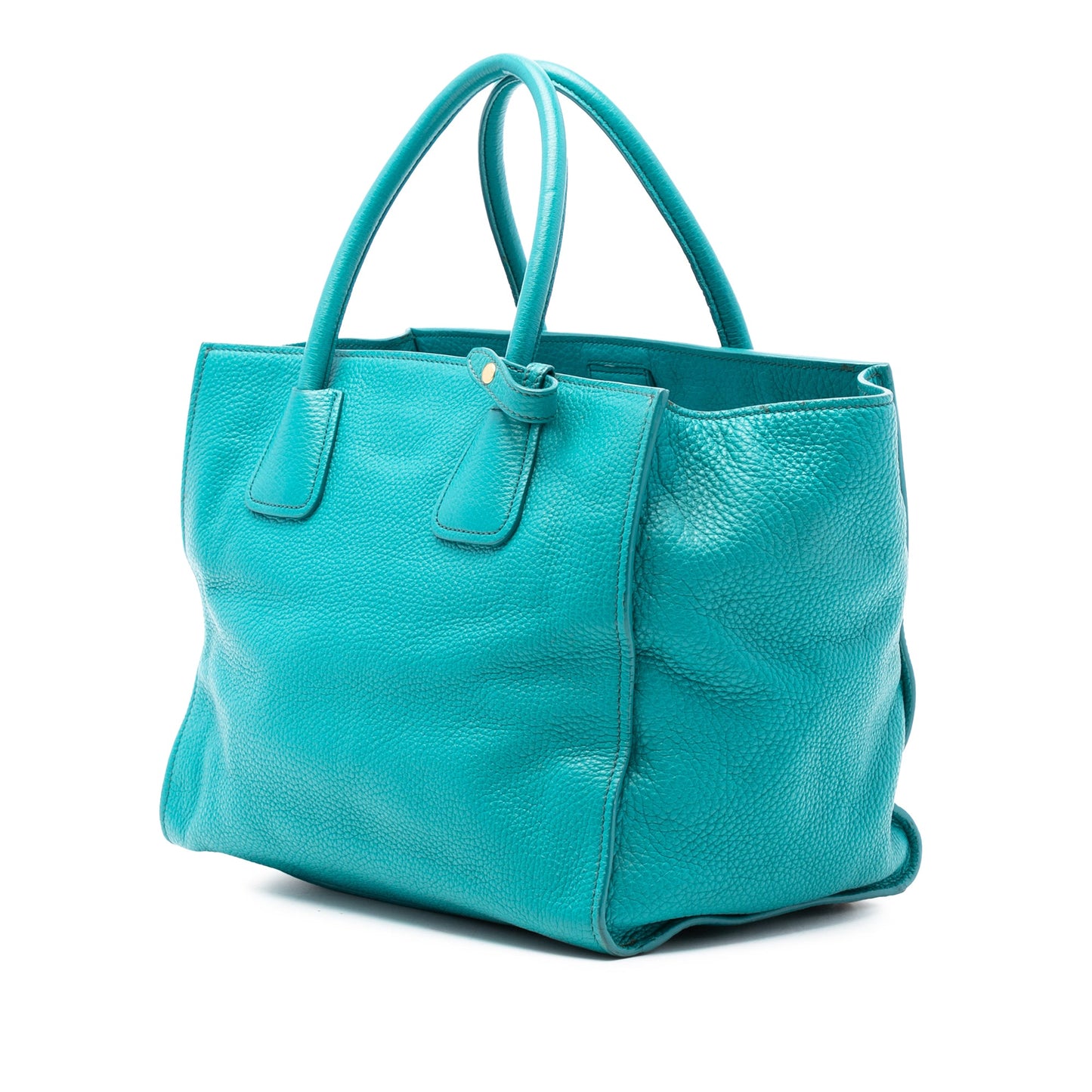Prada Vitello Daino Front Pocket Open Convertible Tote