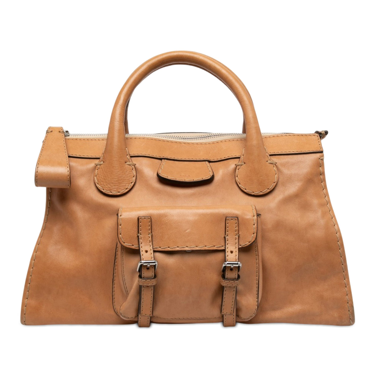 Chloé Medium Buffalo Leather Edith Day Satchel — Brown