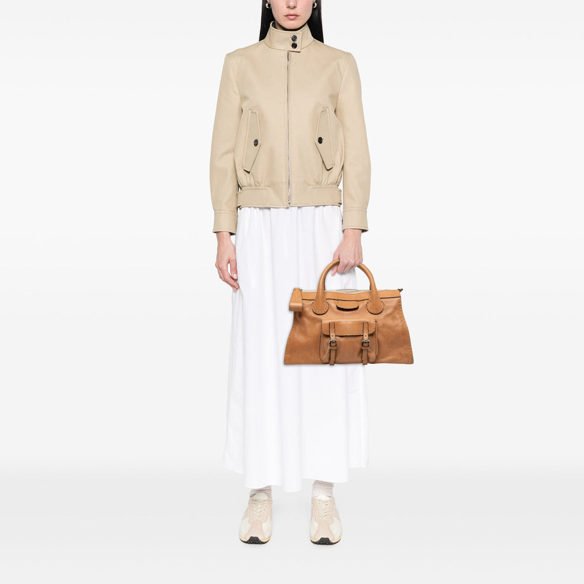 Chloé Medium Buffalo Leather Edith Day Satchel — Brown