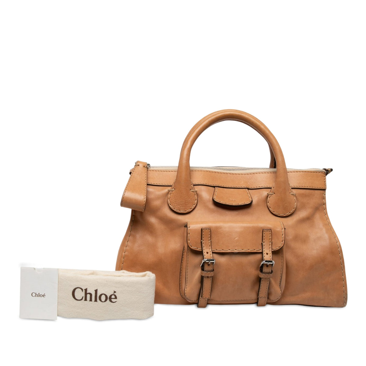 Chloé Medium Buffalo Leather Edith Day Satchel — Brown