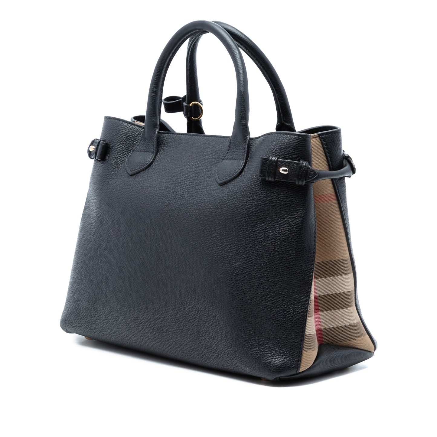 Burberry Medium Leather and House Check Banner Satchel