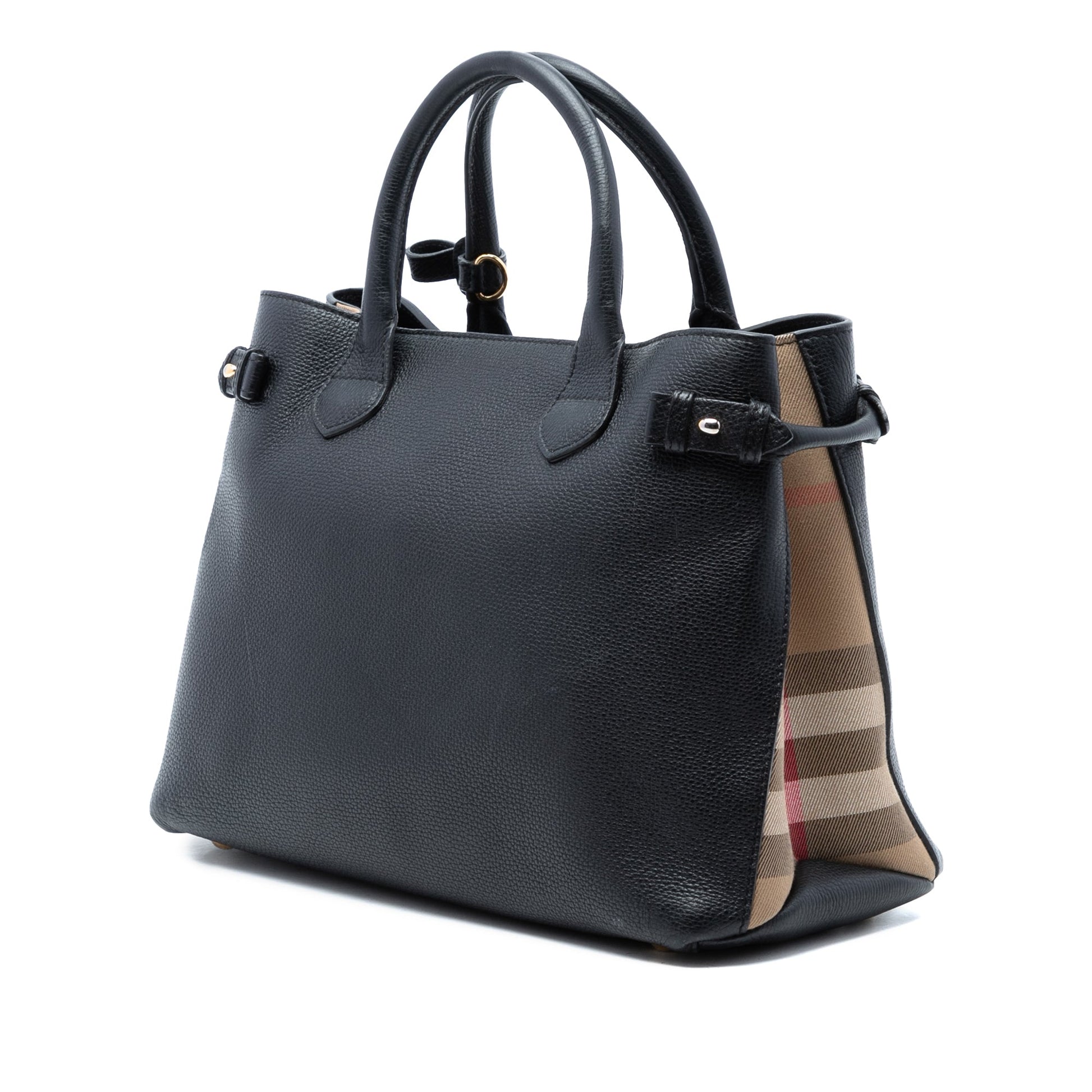 Burberry Medium Leather and House Check Banner Satchel