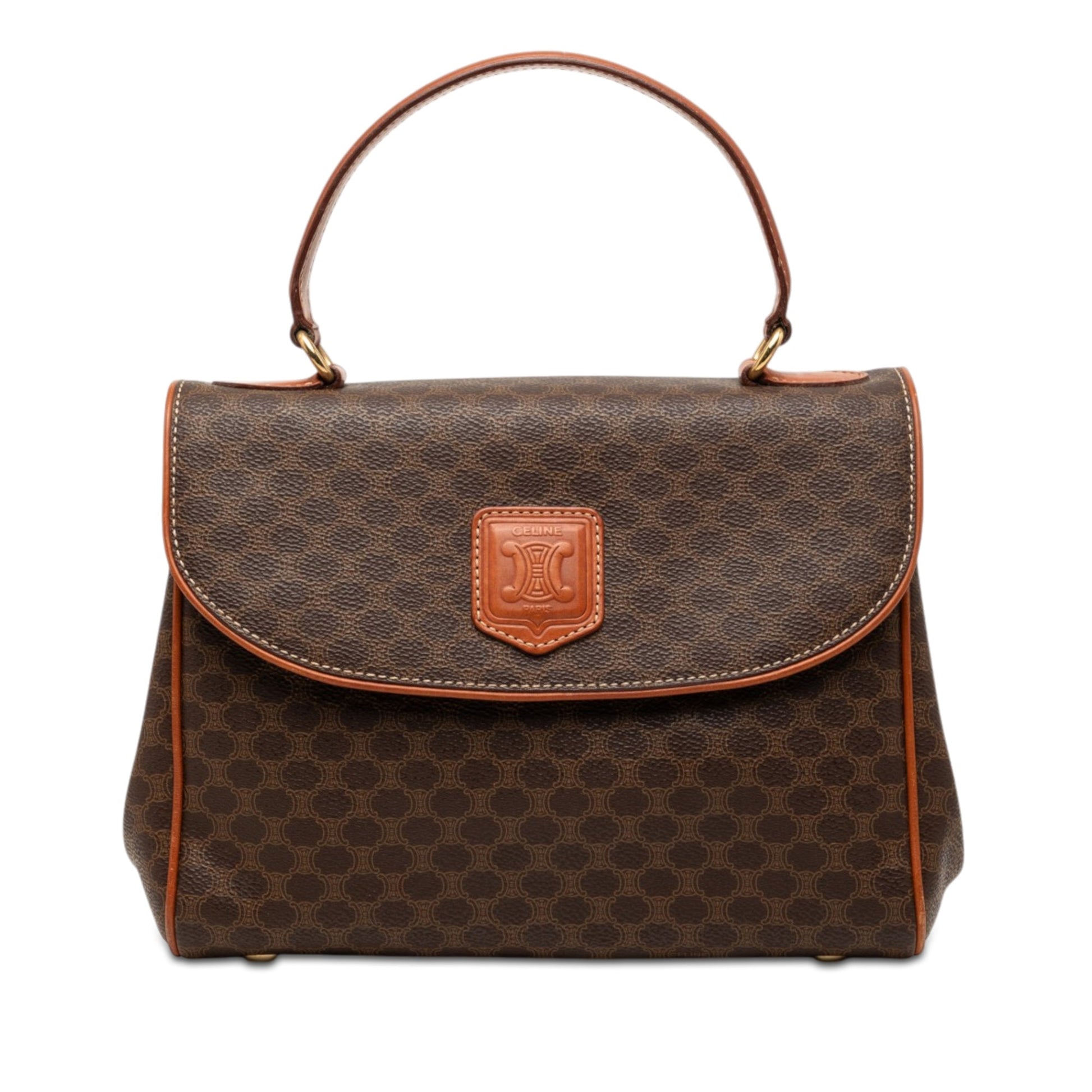 Celine Macadam Coated Canvas Handbag