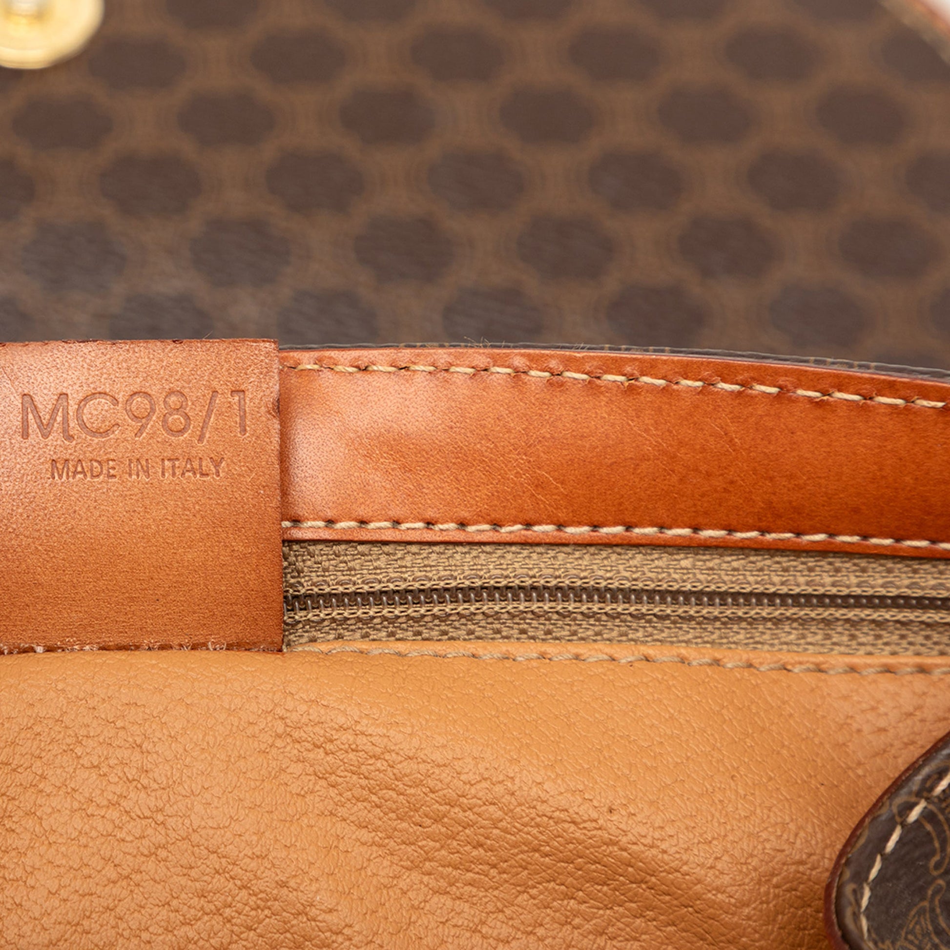 Celine Macadam Coated Canvas Handbag
