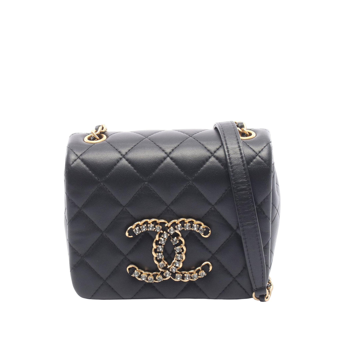 Chanel Mini Quilted Lambskin CC Crystal Full Flap